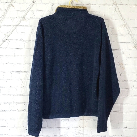 Vintage 90s Field & Stream Outdoor Sherpa Fleece Blue Tan Womens Jacket Size Med - Picture 14 of 17